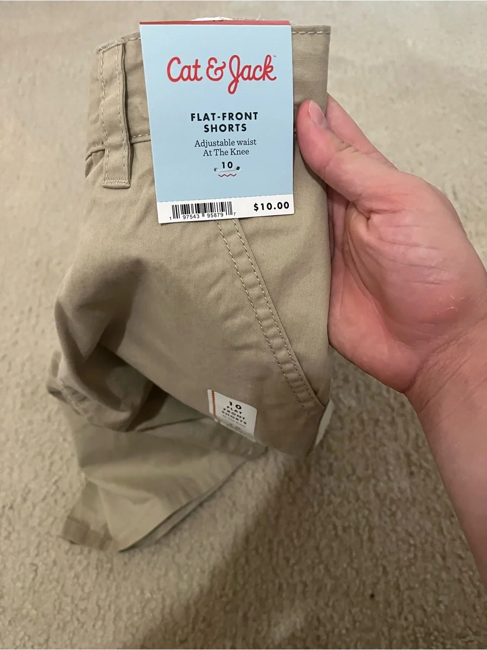 Cat & Jack Khaki Flat Front Men's Shorts